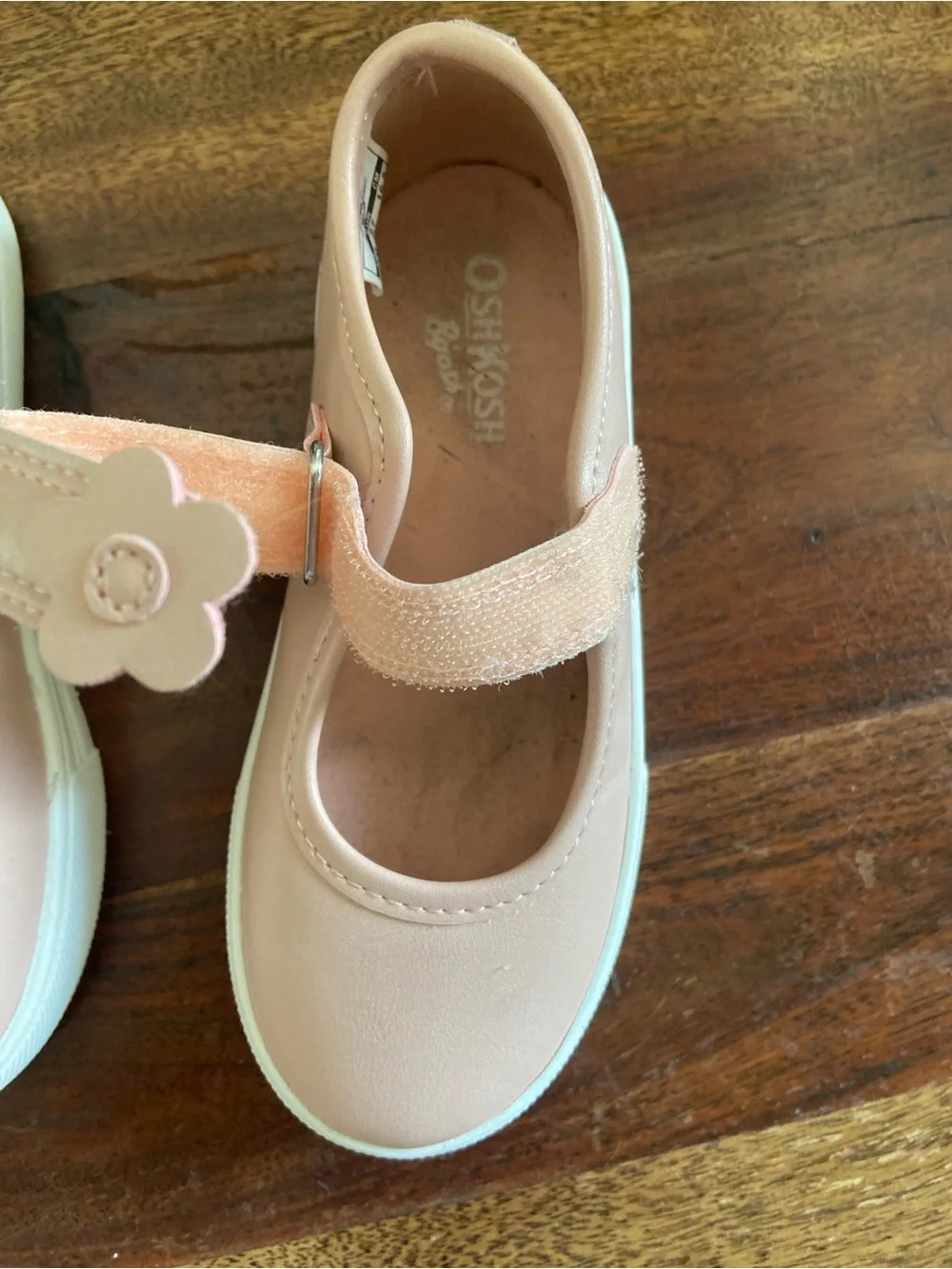 OshKosh B'gosh Light Pink Mary Jane Toddler Shoes with Flower Accent